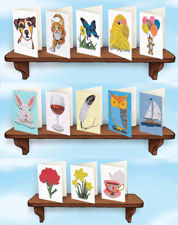 Mary McQueen & Luigi's March card collection - handandbeak.com